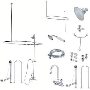 image:imageKingston Brass CCK2181AL VintageAqua Eden High Rise Goose Neck Package Metal Lever Handles ChromeCCK2181AL