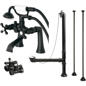 image:imageKingston CCK268PB Clawfoot Tub Faucet Package Polished BrassMatte Black