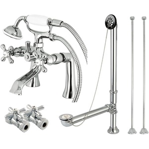 image:imageKingston CCK268PB Clawfoot Tub Faucet Package Polished BrassPolished Chrome