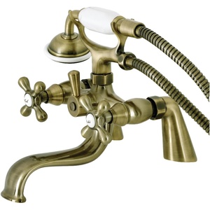 image:imageKingston KS227AB Center DeckMount Clawfoot Tub Faucet Antique Brass