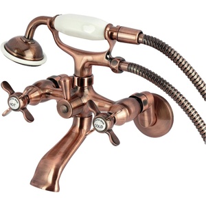 image:imageKingston KS286AC Wall Mount Clawfoot Tub Faucet Antique Copper