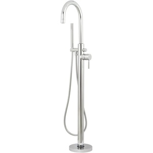 image:imageKingston KS8151DL Freestanding Tub Faucet with Hand Shower Polished Chrome  Concord collection Crafted from premium solid brass for maximum durability and exceptional resistance to rust and corrosionPolished Chrome