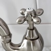 image:imageKingston KS7978AX Bridge Bathroom Faucet Brushed Nickel  English Country collection With brass popup Solid brass construction for durability and reliabilityBrushed Nickel