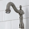 image:imageKingston KS7978AX Bridge Bathroom Faucet Brushed Nickel  English Country collection With brass popup Solid brass construction for durability and reliabilityBrushed Nickel