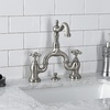 image:imageKingston KS7978AX Bridge Bathroom Faucet Brushed Nickel  English Country collection With brass popup Solid brass construction for durability and reliabilityBrushed Nickel