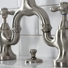 image:imageKingston KS7978AX Bridge Bathroom Faucet Brushed Nickel  English Country collection With brass popup Solid brass construction for durability and reliabilityBrushed Nickel