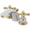 image:imageKingston Brass KB948AX Victorian Mini Widespread Faucet Brushed Nickel 45 x 35 x 206  Victorian collection With popup drain Solid brass construction for durability Durable washerless cartridgeChrome