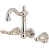image:imageKingston KS1220AL Wall Mount Bathroom Faucet Matte BlackPolished Nickel