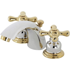 image:imageKingston Brass KB948AX Victorian Mini Widespread Faucet Brushed Nickel 45 x 35 x 206  Victorian collection With popup drain Solid brass construction for durability Durable washerless cartridgeChrome