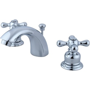 image:imageKingston Brass KB948AX Victorian Mini Widespread Faucet Brushed Nickel 45 x 35 x 206  Victorian collection With popup drain Solid brass construction for durability Durable washerless cartridgePolished Chrome