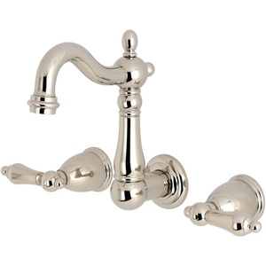 image:imageKingston KS1220AL Wall Mount Bathroom Faucet Matte BlackPolished Nickel