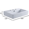 image:imageKingston EV4318W38 Rectangular SemiRecessed Vessel Sink White  Century collection 8 Centers 2358 Ceramic Finest vitreous china with high chemical and thermal shock resistance