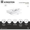 image:imageKingston EV4318W38 Rectangular SemiRecessed Vessel Sink White  Century collection 8 Centers 2358 Ceramic Finest vitreous china with high chemical and thermal shock resistance