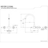 image:imageKingston KS1292AL Wall Mount Bridge Kitchen Faucet Polished BrassPolished Brass