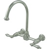 image:imageKingston KS1292AL Wall Mount Bridge Kitchen Faucet Polished BrassPolished Chrome