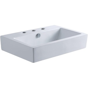 image:imageKingston EV4318W38 Rectangular SemiRecessed Vessel Sink White  Century collection 8 Centers 2358 Ceramic Finest vitreous china with high chemical and thermal shock resistance