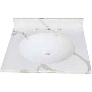 image:imageKingston KVPB2522L38 Vanity Top Calacatta Marble Glossy White