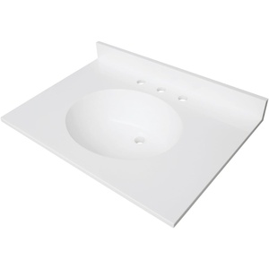 image:imageKingston KVPB3122A38 31 x 22 Solid Surface Vanity Top Glossy White