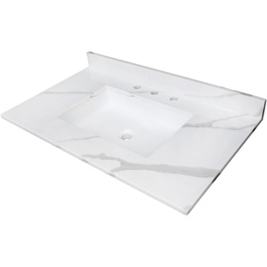 image:imageKingston KVPB3722L38SQ Vanity Top Calacatta Marble WhiteGlossy