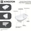 image:imageKingston VCTND483117W1 Roll Top Clawfoot Tub WhitePolished ChromeWhiteMatte Black