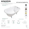 image:imageKingston VCTND483117W1 Roll Top Clawfoot Tub WhitePolished ChromeWhiteMatte Black