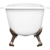 image:imageKingston VCTND5431B2 Single Slipper Clawfoot TubWhitePolished BrassWhiteBrushed Nickel