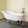 image:imageKingston VCTND5431B2 Single Slipper Clawfoot TubWhitePolished BrassWhiteBrushed Nickel