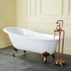 image:imageKingston VCTND5431B2 Single Slipper Clawfoot TubWhitePolished BrassWhiteOil Rubbed Bronze