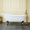 image:imageKingston VCTND5431B2 Single Slipper Clawfoot TubWhitePolished BrassWhiteOil Rubbed Bronze