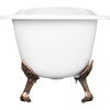 image:imageKingston VCTND5431B2 Single Slipper Clawfoot TubWhitePolished BrassWhiteOil Rubbed Bronze