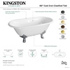 image:imageKingston VCTND603119NC2 Double Ended Clawfoot TubWhitePolishedBrassWhiteBrushed Brass