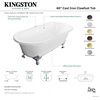 image:imageKingston VCTND603119NC2 Double Ended Clawfoot TubWhitePolishedBrassWhiteBrushed Brass