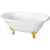 image:imageKingston VCTND603119NC2 Double Ended Clawfoot TubWhitePolishedBrassWhiteBrushed Brass