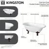 image:imageKingston VCTND603119NC2 Double Ended Clawfoot TubWhitePolishedBrassWhiteBrushed Brass