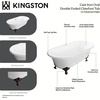 image:imageKingston VCTND603119NC2 Double Ended Clawfoot TubWhitePolishedBrassWhitePolished Brass
