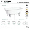image:imageKingston VCTQ7D6732NLW Iron Double Ended Clawfoot Tub WhiteWhiteBrushed Nickel