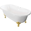 image:imageKingston VCT7D603017NB2 Double Ended Clawfoot TubWhitePolishedBrassWhiteBrushed Brass