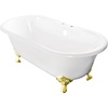 image:imageKingston VCT7D603017NB2 Double Ended Clawfoot TubWhitePolishedBrassWhitePolished Brass