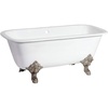image:imageKingston VCTQ7D6732NLW Iron Double Ended Clawfoot Tub WhiteWhiteBrushed Nickel