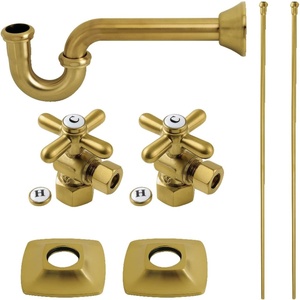 image:imageKingston KPK110P1 Plumbing Sink Trim Kit with PTrap Polished ChromeBrushed Brass