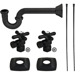 image:imageKingston KPK110P1 Plumbing Sink Trim Kit with PTrap Polished ChromeMatte Black