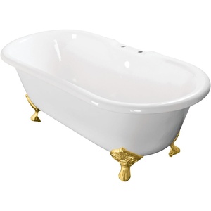 image:imageKingston VCT7D603017NB2 Double Ended Clawfoot TubWhitePolishedBrassWhiteBrushed Brass