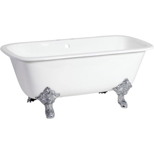 image:imageKingston VCTQ7D6732NLW Iron Double Ended Clawfoot Tub WhiteWhitePolished Chrome