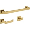 image:imageKingston BAHK60278C Towel Bar Bathroom Accessory Set Polished Chrome  Lasdun collection 3Piece 18 Stainless steel construction Includes mounting hardwareBrushed Brass