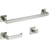 image:imageKingston BAHK60278C Towel Bar Bathroom Accessory Set Polished Chrome  Lasdun collection 3Piece 18 Stainless steel construction Includes mounting hardwareBrushed Nickel