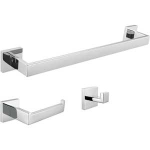 image:imageKingston BAHK60278C Towel Bar Bathroom Accessory Set Polished Chrome  Lasdun collection 3Piece 18 Stainless steel construction Includes mounting hardwarePolished Chrome