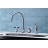 image:imageKINGSTON BRASS KS8721ZX Millennium Widespread Kitchen Faucet with ABS Sprayer Polished Chrome  Millennium collection Doublehandle With plastic sprayer Solid brass construction for durabilityPolished Chrome