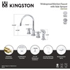 image:imageKINGSTON BRASS KS8721ZX Millennium Widespread Kitchen Faucet with ABS Sprayer Polished Chrome  Millennium collection Doublehandle With plastic sprayer Solid brass construction for durabilityPolished Chrome