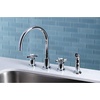 image:imageKINGSTON BRASS KS8721ZX Millennium Widespread Kitchen Faucet with ABS Sprayer Polished Chrome  Millennium collection Doublehandle With plastic sprayer Solid brass construction for durabilityPolished Chrome