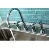 image:imageKINGSTON BRASS KS8721ZX Millennium Widespread Kitchen Faucet with ABS Sprayer Polished Chrome  Millennium collection Doublehandle With plastic sprayer Solid brass construction for durabilityPolished Chrome